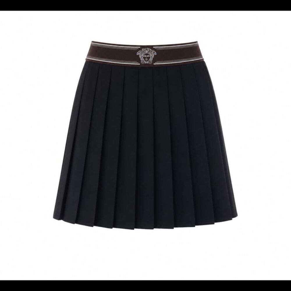 Versace Women Medusa Motif Mini Pleated Skirt